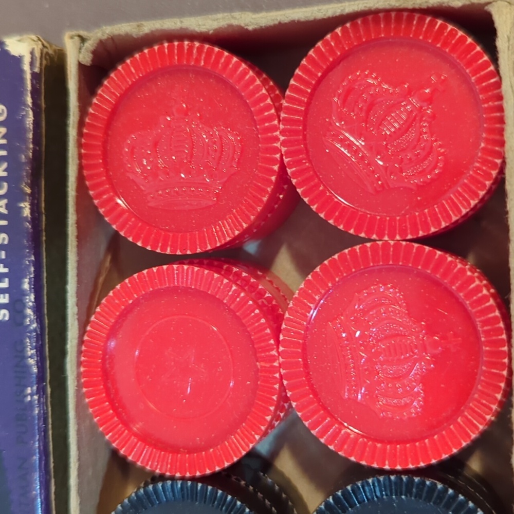 Vintage lot Whitman Crown self stacking plastic checkers 3 boxes of 24 from 1969 - Picture 8 of 11